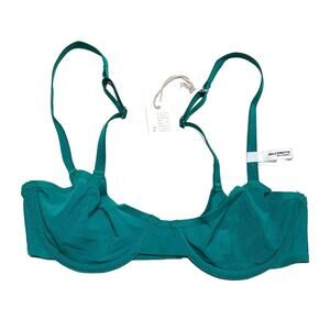 aerie SMOOTHEZ Mesh Unlined Balconette Bra Green Envy Size 32B
